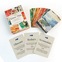 Jeu de cartes personnalisées écologiques et durables en papier, jeu de cartes positives personnalisées, boîte avec couvercle et base, cartes d'affirmation CMYK