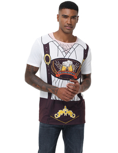 Camiseta de manga corta con cuello redondo para hombre Oktoberfest Bavarian Beer Guy German Fancy Halloween Cosplay - Product Image 5