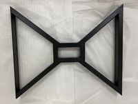 Pieds de table en fer noir en forme de Z pour une utilisation moderne et industrielle à la maison, au bureau, dans la salle à manger, à l'hôtel, dans le salon, en extérieur, dans l'atelier, dans le bar à domicile