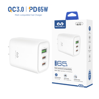 Chargeur rapide Miccell 65W PD3.0 USB-C adaptateur secteur avec protection OTP/OVP pour téléphone portable et ordinateur portable (sortie 30W)
