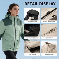 Veste softshell unisexe 3-en-1 respirante, imperméable, coupe-vent, fermeture éclair, capuche, pour la randonnée, l'escalade et l'usage urbain.