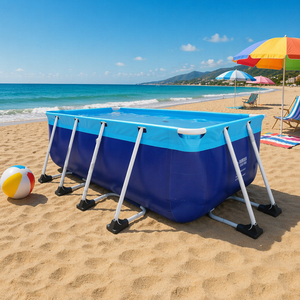 <span class=keywords><strong>Piscine</strong></span> hors sol en PVC haute résistance avec structure métallique, grande <span class=keywords><strong>piscine</strong></span> rectangulaire familiale pour l'extérieur - Product Image 3