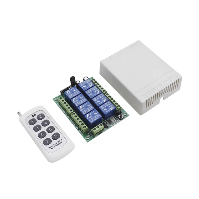 AISmartlink 12V 8-channel Wireless Remote Control Switch 433/315 Relay 8-channel Controller 24V Relay Switch