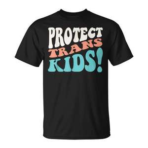 Camiseta con Eslogan de Humor para Proteger a los Niños Trans, Ropa Promocional - Product Image 1