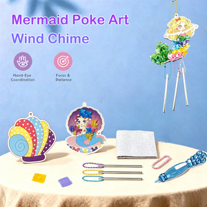 Kit Artistico Poke Poke per Bambini, Set Creativo con Adesivi in Carta e Tessuto a Tema Sirena e Delfino, Giocattolo Educativo Fai-da-Te, <span class=keywords><strong>Regalo</strong></span> di Compleanno Unisex - Product Image 1