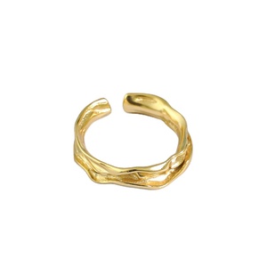 Anel de prata esterlina 925 vianrla, anel minimalista coreano banhado a ouro 18k - Product Image 1