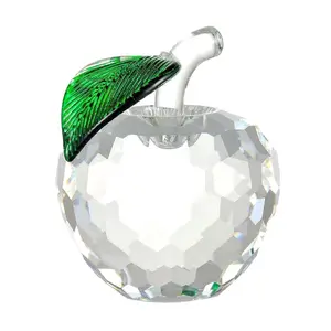 Aangepaste Gegraveerde Kleur Kleine Apple Kerst & Verjaardagscadeau Kristallen Ambachten Decoratie