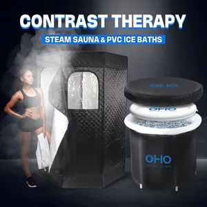 Best Recovery Bundle Home Use Spa Sauna Box Wet Steam Sauna Tent Portable Ice Bath Tub And Sauna Room