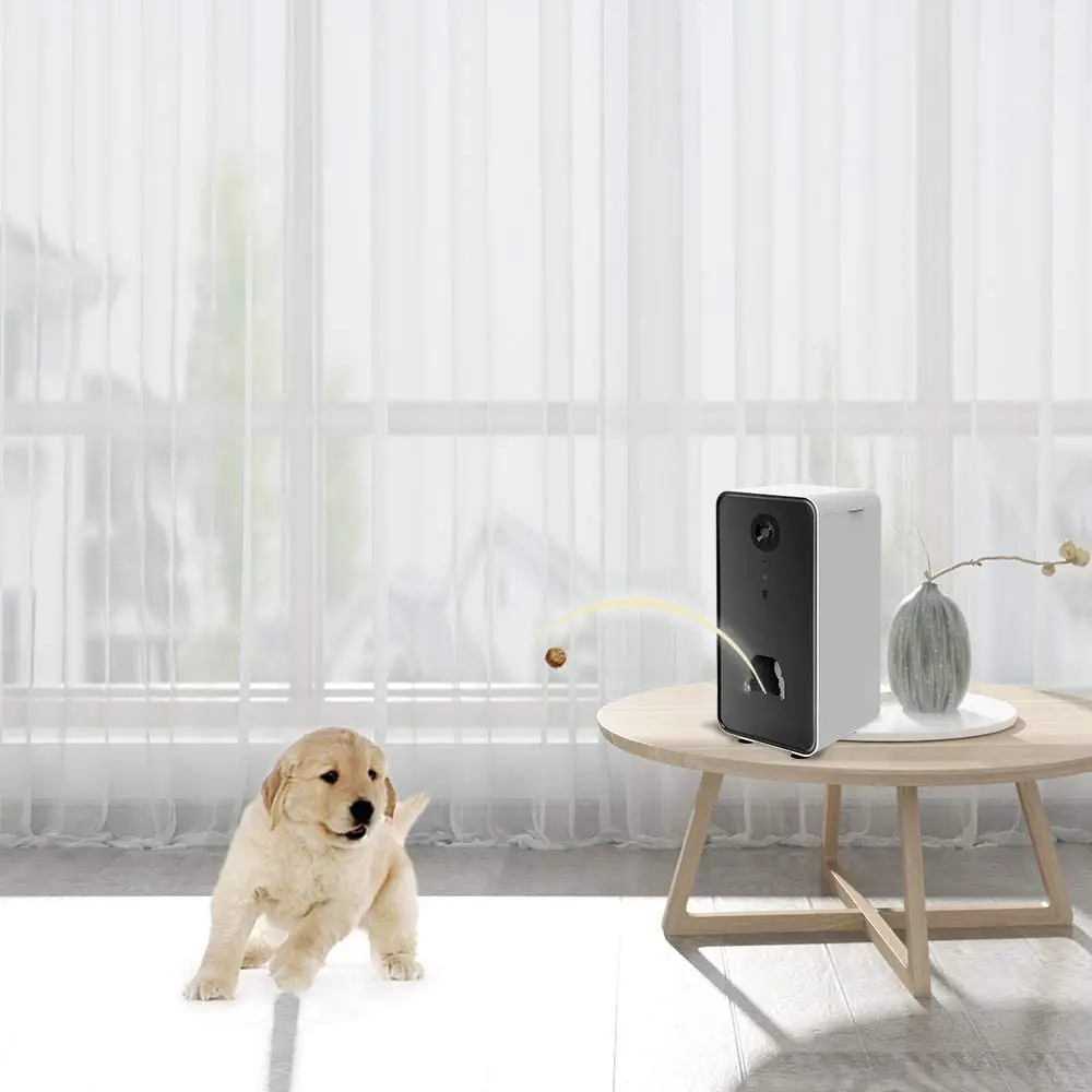 Dispenser Makanan Hewan Peliharaan Pintar WIFI, Audio 2 Arah dengan Kamera Pintar Otomatis Kucing Anjing Peliharaan