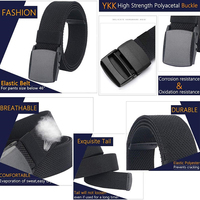 Ceintures élastiques légères résistantes à l'usure pour hommes, ceintures en toile extensible sans métal, boucle en plastique, ceintures de travail, de voyage, de sport, ceinture tactique