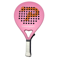 Raquette de padel PATSSPORT OEM professionnelle en fibre de carbone 12K, finition mate, MultiEva 28-15-28, série Macaron avec trous intelligents