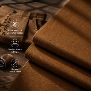 Tissu en rayonne et lin importé pour vêtements masculins, tissu en rayonne/lin, tissu mélangé élasthanne, échantillon gratuit, livraison incluse - Product Image 4