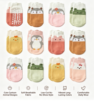 Chaussettes Bébé Personnalisées 2026 – Motif Animaux Mignons, Coton Antidérapant, Confortables et Respirantes, Chaussettes Courtes pour Bébé Printemps-Été