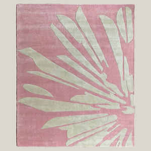 Alfombra Moderna Abstracta con Diseño de Hoja de Palma, Rectangular, Color Rosa Beige, Antideslizante, para Sala de Estar - Product Image 1