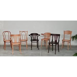 Chaise de salle à manger moderne Siège en bois naturel Chaise de salle à manger à café Chaises avec accoudoir en bois massif - Product Image 6