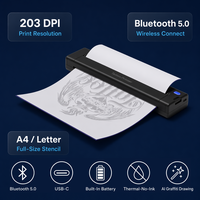 Imprimante à pochoirs IA A46S, Imprimante thermique de tatouages A4, Application Luck Jingle, Vente en gros OEM ODM pour studios