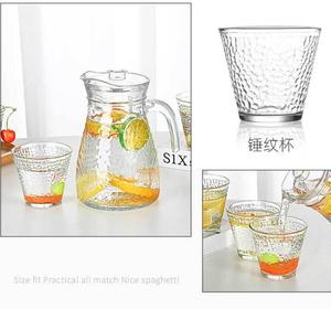 Jarra de Vidrio de 1200ml 1.2L con Juego de Tazas de 200ml Diseño Clásico y Ecológico para Fiestas y Regalos - Product Image 3