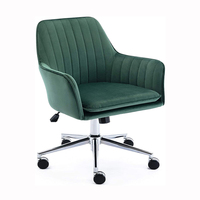 Fauteuil de bureau de luxe en velours nordique, réglable en hauteur, pivotant, avec roulettes silencieuses, pour zone de travail