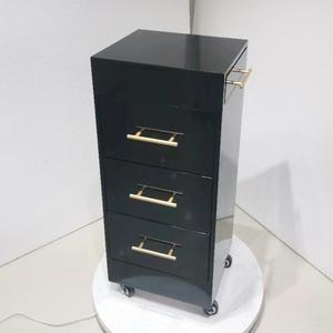 Barber Shop Trolley 3 Layers Steel Shelf Hair Salon Hair Color Styling Serving 3-tier Trolley Table and <b>Drawer</b> Salon Furniture - Product Image 1