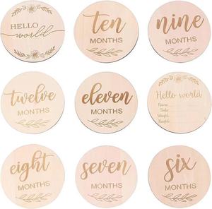 Marqueur de développement mensuel pour bébé avec personnalisation, marqueurs mensuels en <span class=keywords><strong>bois</strong></span> gravés, cadeau de naissance, annonce de naissance et de naissance de nouveau-né - Product Image 3