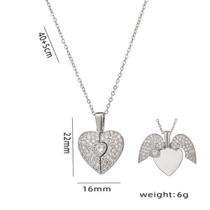 Collar con Colgante de Acero Inoxidable Dorado con Diseño de Corazón Abrible, Grabado, para Chicas, Novedad en Dropshipping - Product Image 4