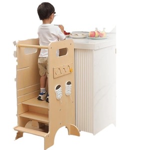 Wooden Learning Tower For Toddlers Kitchen <b>Step</b> Stool With Blackboard Solid Wood Montessori Early Education 2-4 Years - Product Image 5