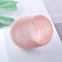 Vente en gros de porte-bougie en verre sans pied unique en cristal rose fait à la main de 400 ml pour la décoration de mariage et de la maison