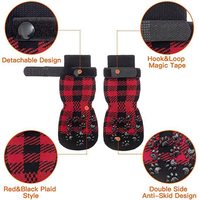 Chaussettes pour animaux de compagnie en tricot à bas prix, luxueuses, mignonnes, imprimées avec des chiens, antidérapantes, protège-pattes, chaussures d'hiver pour Noël