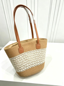 Sacs bandoulière en paille de grandes marques pour femmes, vente en gros, sacs de voyage de luxe en polyester grande capacité, usage quotidien - Product Image 2