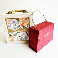 Caja de Regalo Portátil de Diseño Personalizado de Alta Gama con Grabado y Laminado Mate, Caja de Lujo para Joyería y Cosméticos con Asa