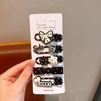 Barrettes pour cheveux de fille, motif chaton mignon, en plastique, faites à la main, dessin animé, accessoires pour franges de bébé