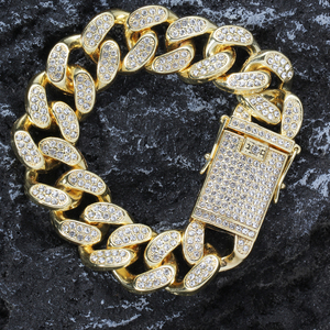 AB008 20mm 8inch Chunky <strong>Crystal</strong> <strong>Bracelet</strong> Iced Out Hip Hop Men <strong>Crystal</strong> Cuban <strong>Bracelet</strong> Bling Bling - Product Image 5