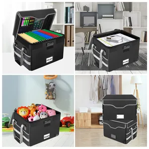 New Custom Filling Office File Car Safe Collapsible Organizer Storage Fireproof Document Box