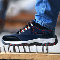 Chaussures de sécurité pour hommes, en cuir microfibre respirant, résistant à l'usure, avec embout en acier, OEM industriel