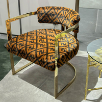Fauteuil de salon moderne à prix d'usine, tissu doré, design nordique de luxe pour villa, housse amovible réglable, chaise de loisirs