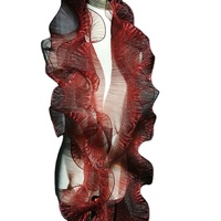 Qiao — accessoires décoratifs style sirène, tissu en Organza et dentelle, de 15cm, avec volants dégradés, trois dimensions