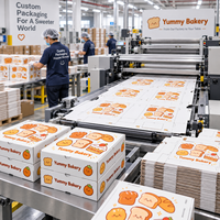Boîtes d'emballage personnalisées pour la pâtisserie, boîtes à emporter pour pizza, pain, desserts, boîtes pliables en carton ondulé épais