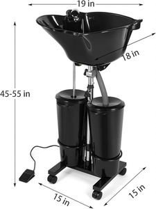 Sillón de Lavado de Cabello Negro con Lavabo Integrado para Peluquería - ¡Oferta Especial! - Product Image 2