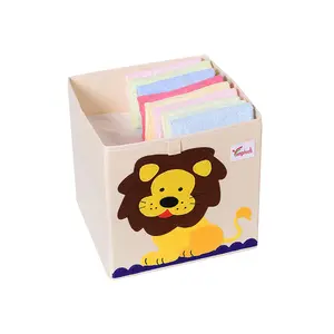 animal cubo de almacenamiento de contenedores Suppliers-Cubo personalizado de almacenamiento de tela para niños, organizador de juguetes plegable de 33cm, caja de cubo de almacenamiento de animales, caja de juguetes, organizador de ropa