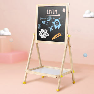 Sıcak satmak kara tahta çift taraflı manyetik çizim kurulu renk çerçeve ahşap çok fonksiyonlu tahta çocuklar için - Product Image 5
