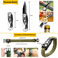 JELOCAMP Ensemble d'outils de survie tactique 60 pièces & Kit de survie d'urgence en plein air pour le camping, les aventures en pleine nature et les situations SOS