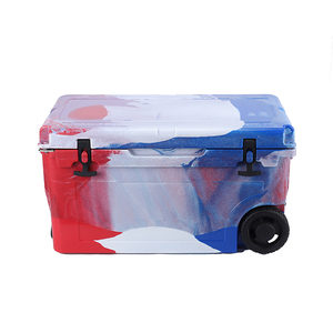 Glacière portable robuste en plastique PE à roulettes <span class=keywords><strong>de</strong></span> 55 QT, glacière moderne rotomoulée, congélateur, personnalisable, thermique, étanche aux fuites, pour aliments - Product Image 2