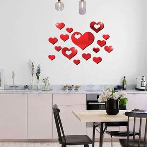 Hot Selling Eco-Friendly Heart-shaped Acrylic Mirror <b>Wall</b> <b>Sticker</b> Laser-Cut 60x45cm Reflective Love <b>Wall</b> Art Decal for Bedroom - Product Image 4