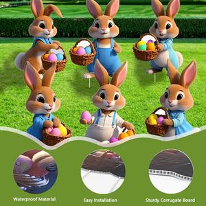 Meilleures ventes : Décoration de jardin de Pâques gonflable 3D style rustique, motif lapin, pour extérieur, transfrontalier - Product Image 1