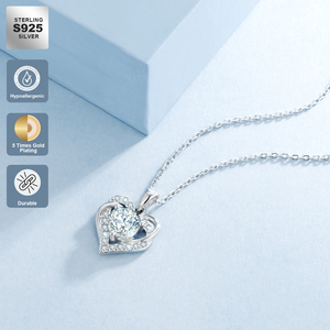 Colar Choker de Prata Esterlina 925 com Pingente Halo de <span class=keywords><strong>Moissanite</strong></span> VVS1 GRA, Diamante de Laboratório <span class=keywords><strong>Moissanite</strong></span> 2ct 1ct, Joia Feminina - Product Image 4