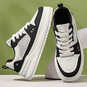 Chaussures décontractées pour hommes, baskets plateforme en cuir microfibre et maille respirante, légères, pour un usage quotidien, vente en gros - Product Image 4