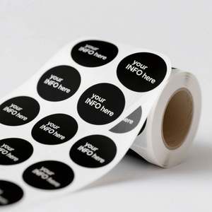 Printing Logo Label Stickers Self Adhesive <b>Vinyl</b> Round Waterproof Paper Custom Packaging Labels Roll Sticker Label - Product Image 1