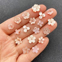 Perles en coquillage rose naturel sculptées en forme de fleur, 8-12mm, pour la fabrication de bijoux DIY, vente en gros, référence 1533646