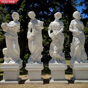 Sculpture de jardin <span class=keywords><strong>en</strong></span> <span class=keywords><strong>pierre</strong></span> naturelle grandeur nature <span class=keywords><strong>statue</strong></span> <span class=keywords><strong>en</strong></span> marbre de déesse quatre saisons - Product Image 3