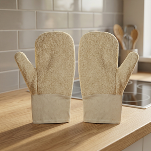 Mitaines de travail industrielles en toile épaisse 100% coton, mitaines en tissu éponge à double paume, mitaines de boulangerie, mitaines de sécurité pour four - Product Image 1